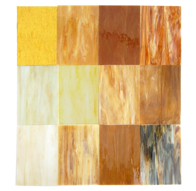 Lanyaniï¼ˆ10 Sheetsï¼‰Amber Variety Stained Glass Sheets 4 x 6 inch Opal Art Glass Pack Tiffany Glass, Mixed Textures - Image 2